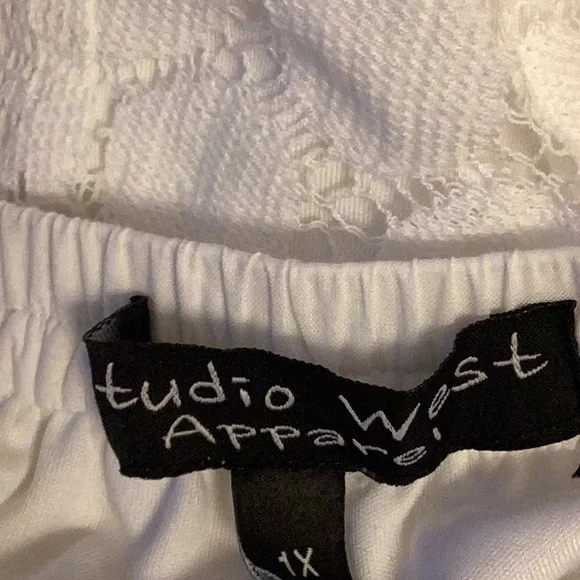 Studio West White lace Midi Skirt |1X| - Picture 6 of 10